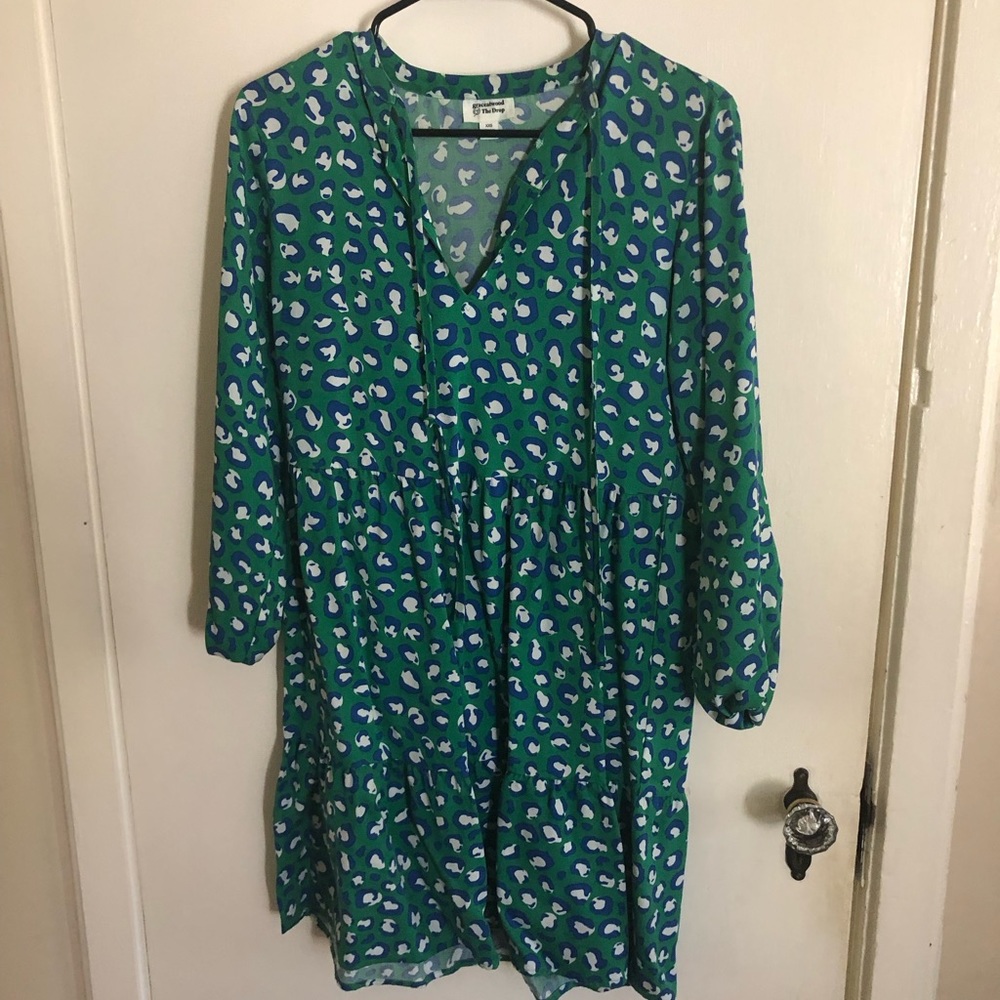 Grace Atwood x Amazon the Drop green leopard print dress // xxs fits like xs